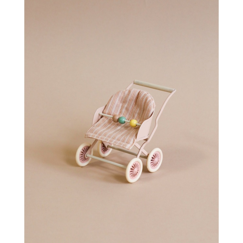 Maileg Stroller, Baby Mice - Rose