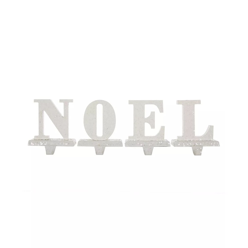 5.91" H Noel Stocking Traditional style Metal Holder 4pcs Set Imported