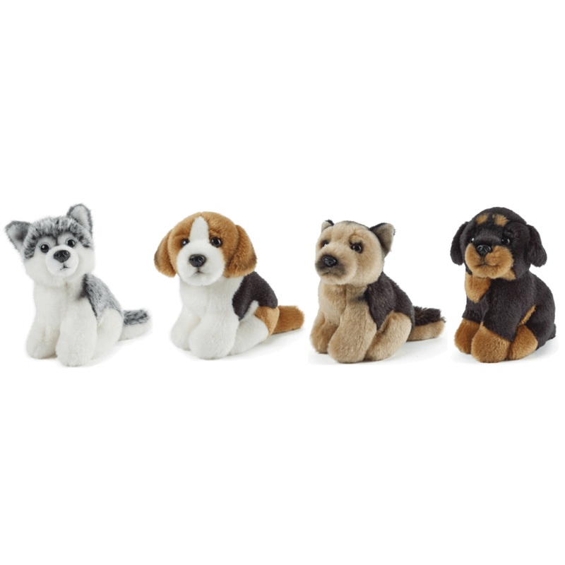 Miniature Plush Dogs-Beagle, Husky, Shepherd, Rotty
