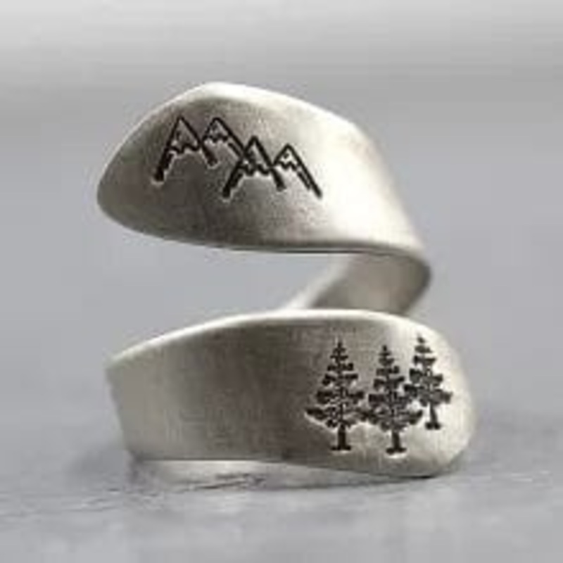 Mountain Spoon-Type Wrap Around Rings and Mountain Necklaces