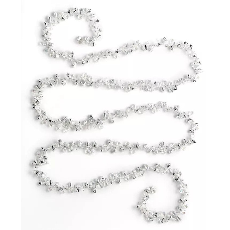 9' Iridescent Twist Bead Tree Garland Imported Holiday Decor Christmas Decoration