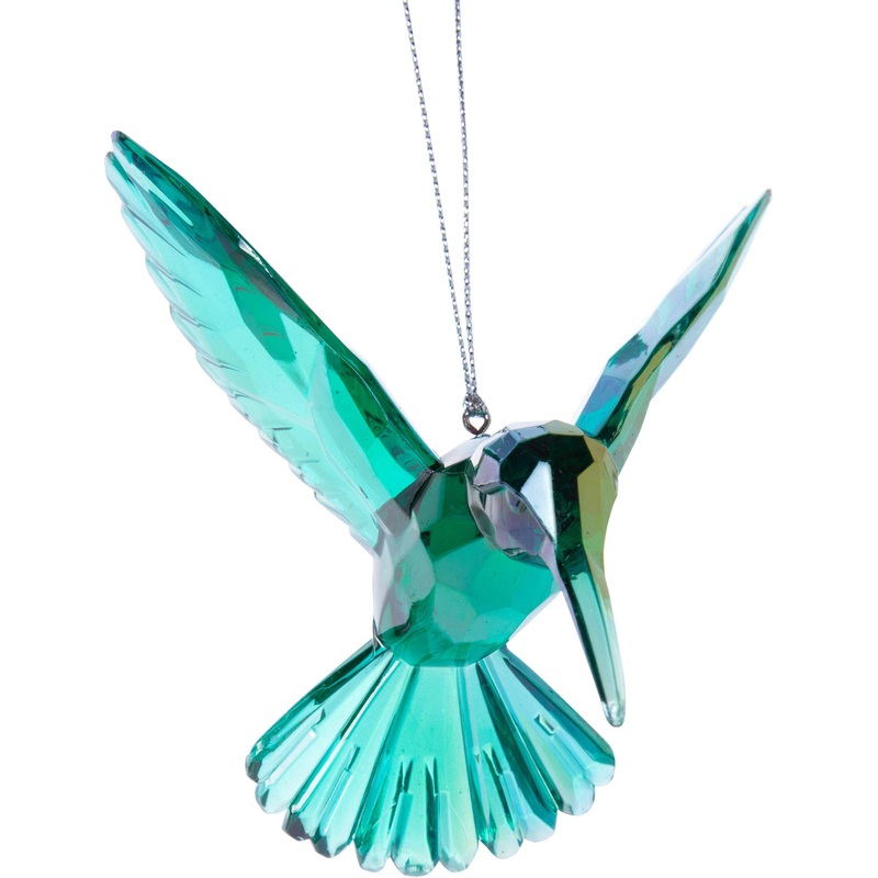 Blue/Green Iridescent Acrylic Hummingbird Ornament