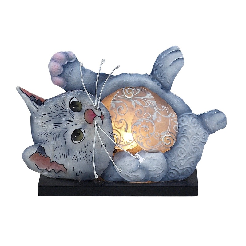Playful Kitten Decorative Lamp or Night Light Handmade