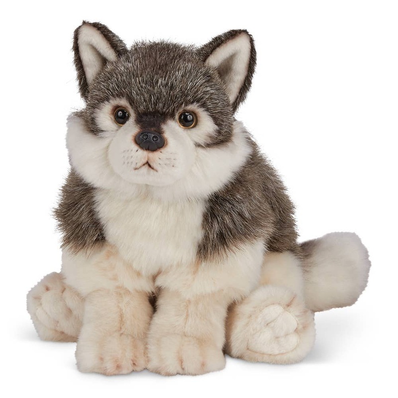 Plush Lifelike Posable Wolf by Bearington