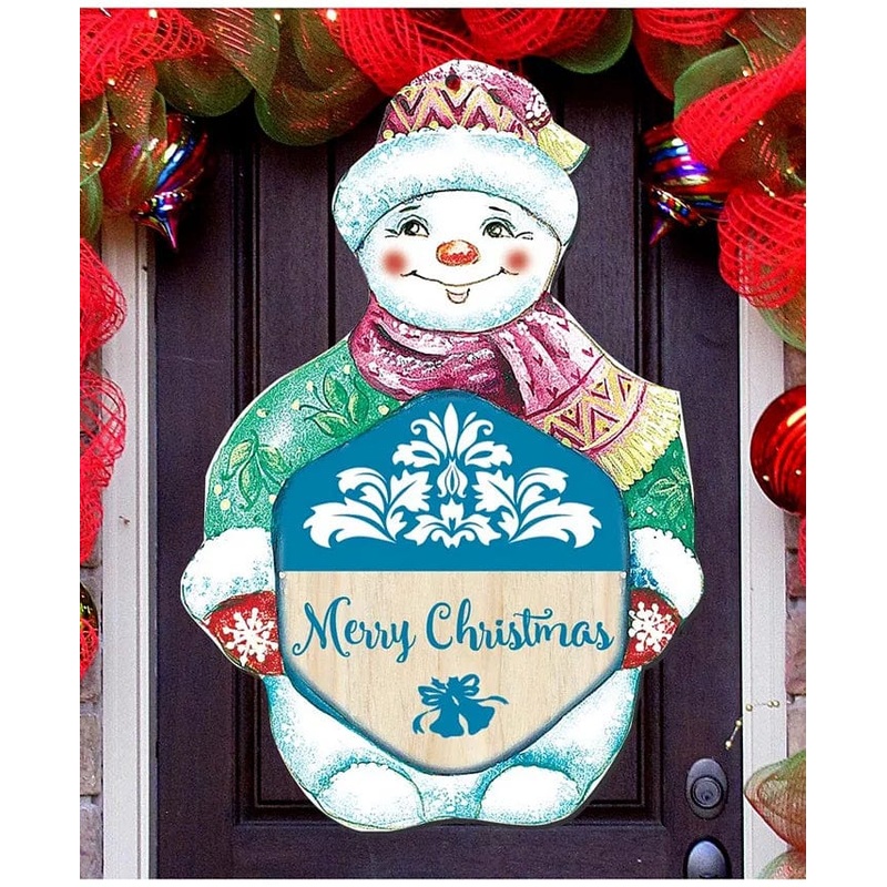 Snowman Wooden Decor Made in USA Door, window, wall, fence Decoration