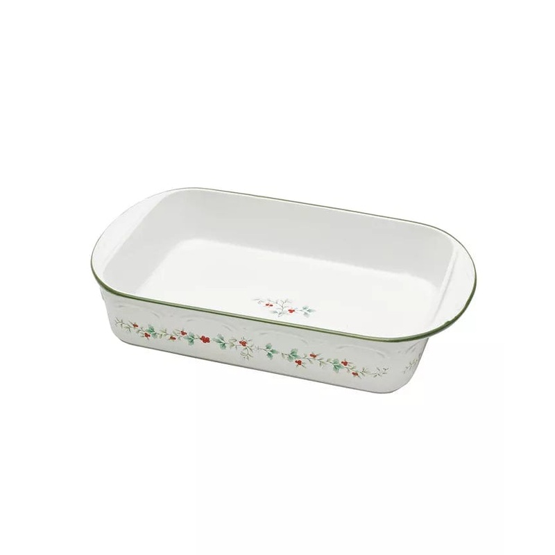 Winterberry Rectangular Baker Stoneware Dishwasher and microwave safe Imported