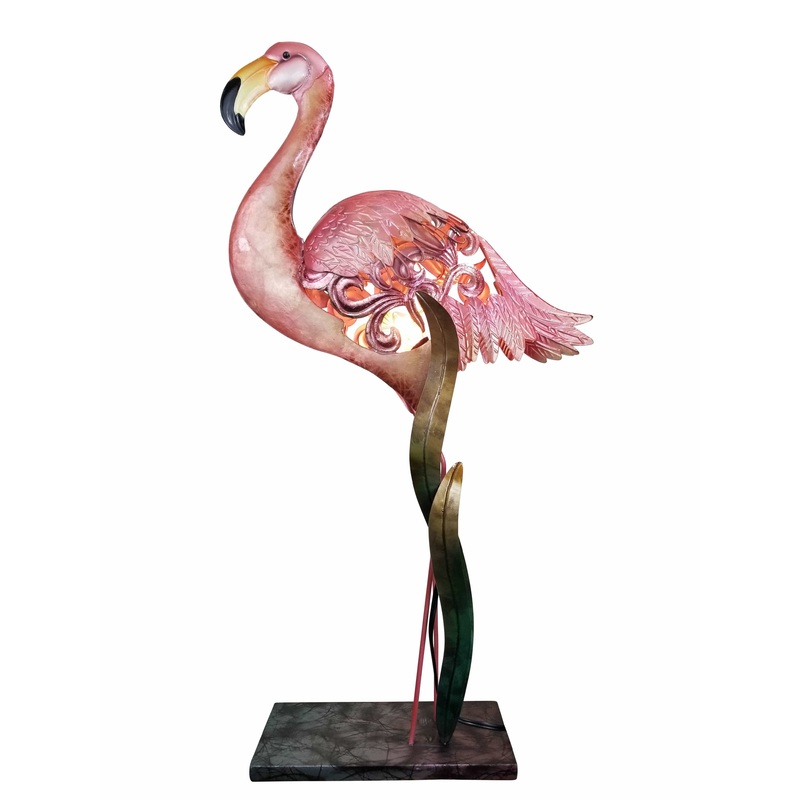 Capiz Flamingo Lamp - Handmade
