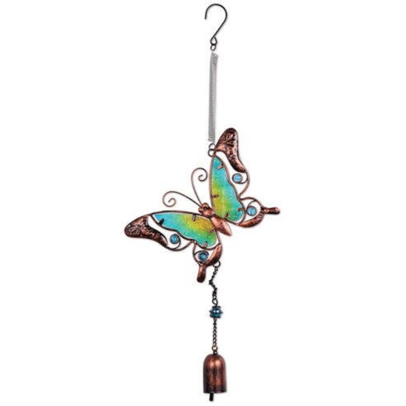 Metal and Glass Butterfly Bouncy Hanging Decoration