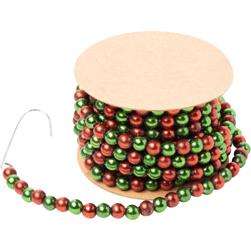 Mini Garland Strand Red & Green Beads Shiny