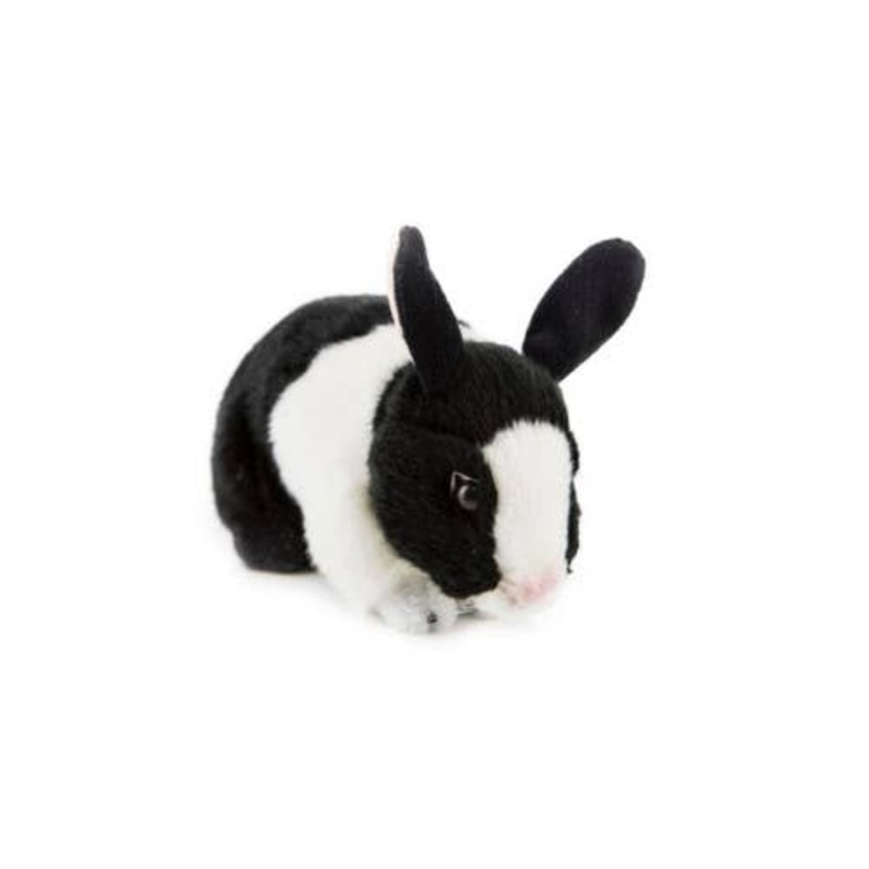 Black or Blue & White or White Bunny Rabbits Realistic Size 23cm.