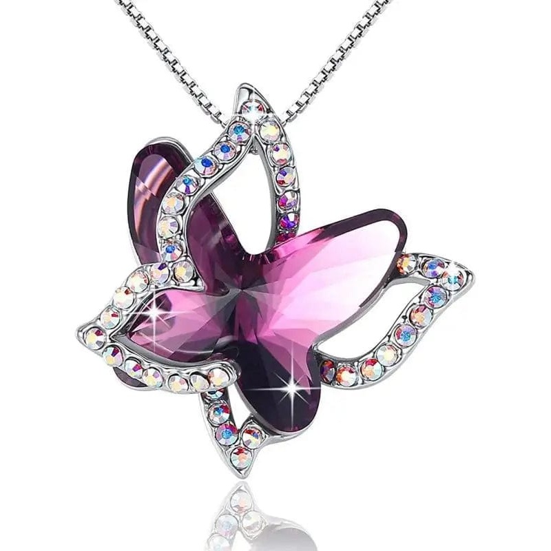 Butterfly Crystal Necklace in 3 different color's