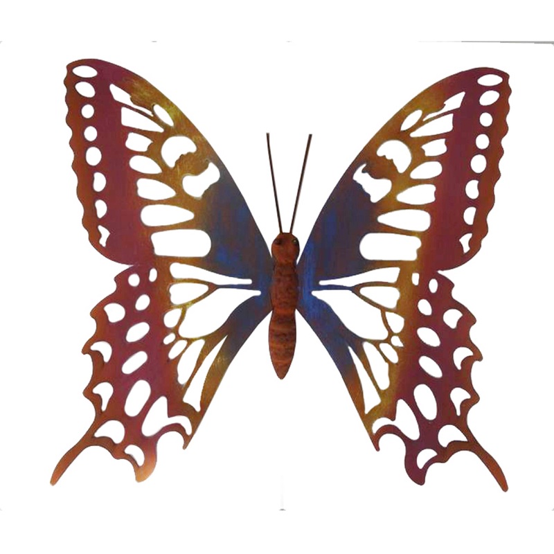 Large Swallowtail Butterfly Metal Rustic Indoor or Outdoor Wall Decor