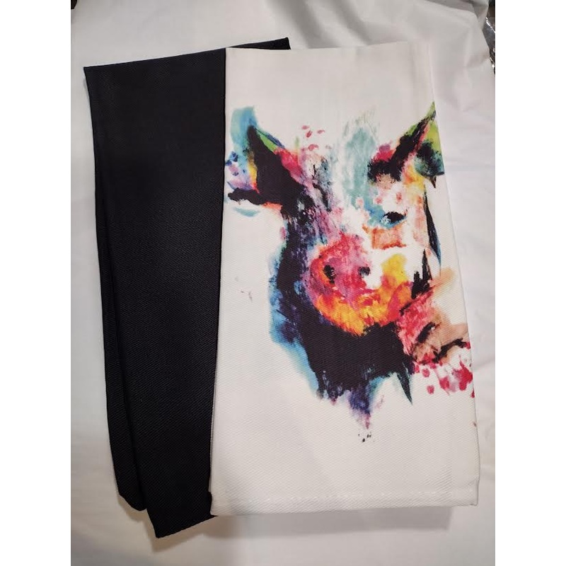 Pig Tea Towel Original Art Local Artist Made