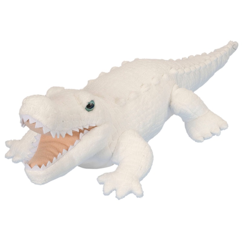 Realistic White Alligator Stuffed Animal - 12"