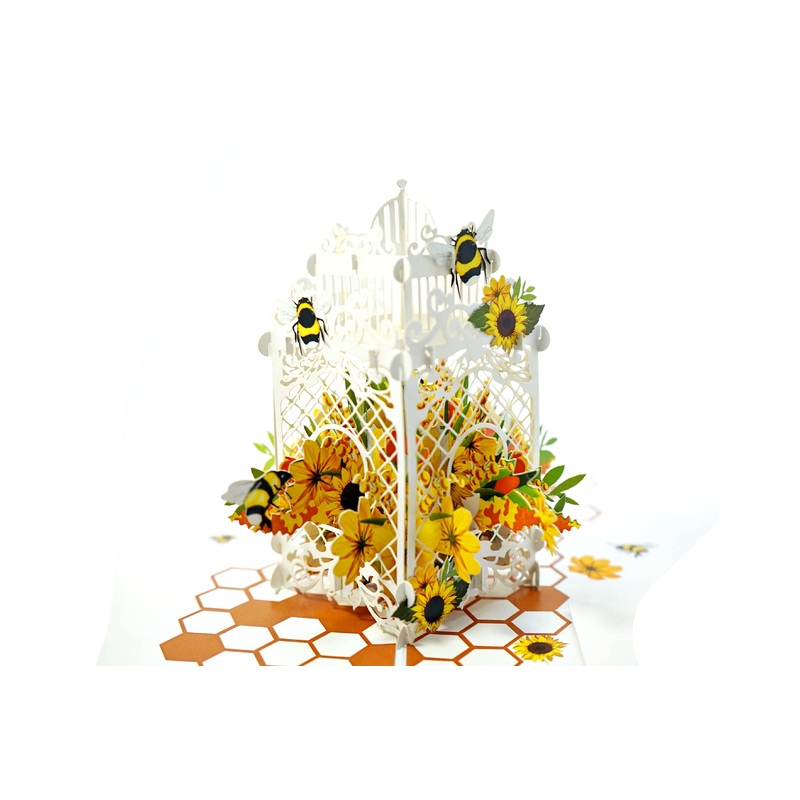 Bees & Sunflowers 3D Pop-Up Greeting Card