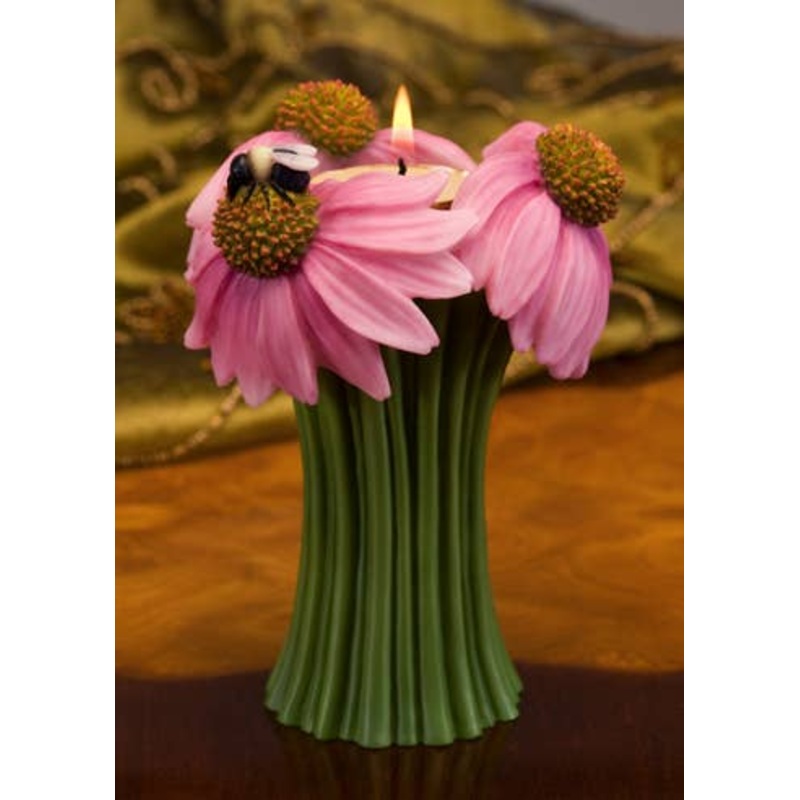 Coneflower & Bee Tea Light Bouquet
