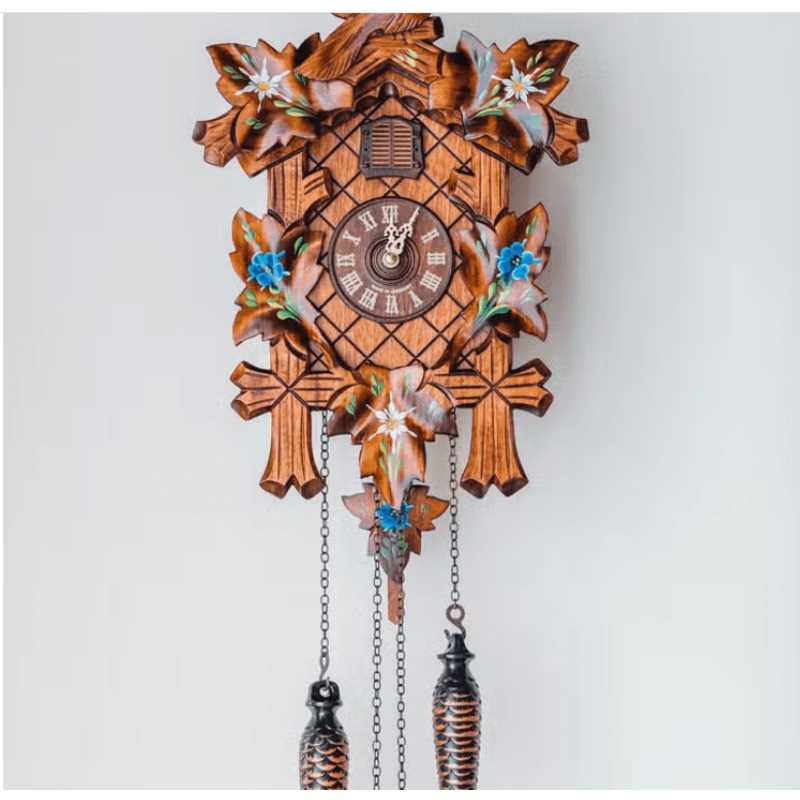 Classic Bird and Floral Design German Made Cuckoo Clock Affordable Adelheide