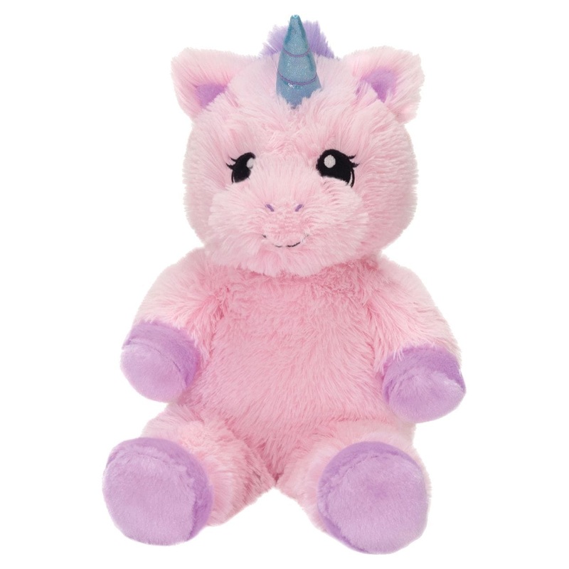 Big and Extra Big Adorable Plush Pink Fluffy Unicorn with Embroidered Eyes
