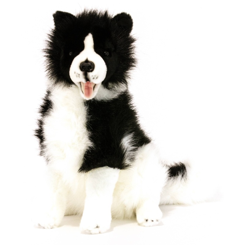 Realistic Large Size Handmade Eco-friendly Plush Border Collie Size 35cm/14" Sitting