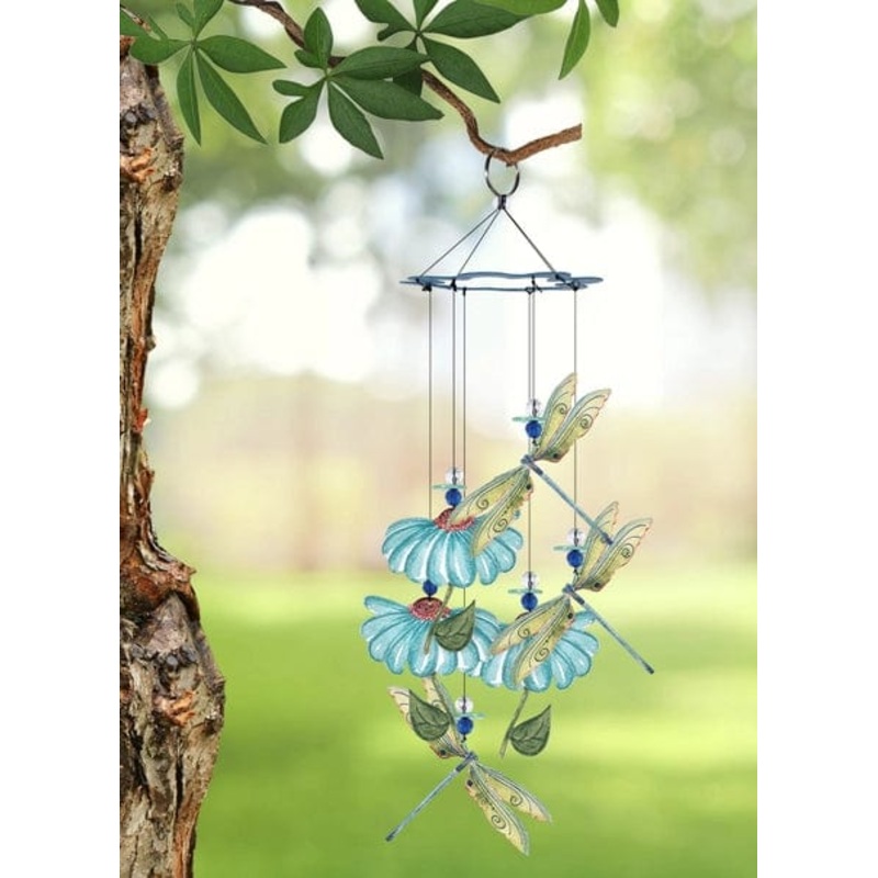 Painted Gardens Dragonfly Chime 15"