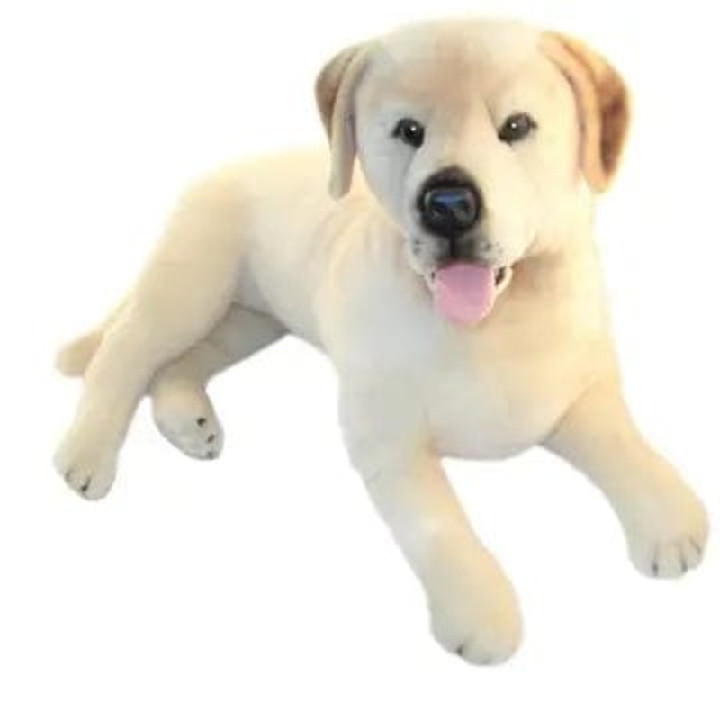 Large Plush Yellow Labrador Retreiver Lifelike w or w/o Satin Pocket Eco Friendly