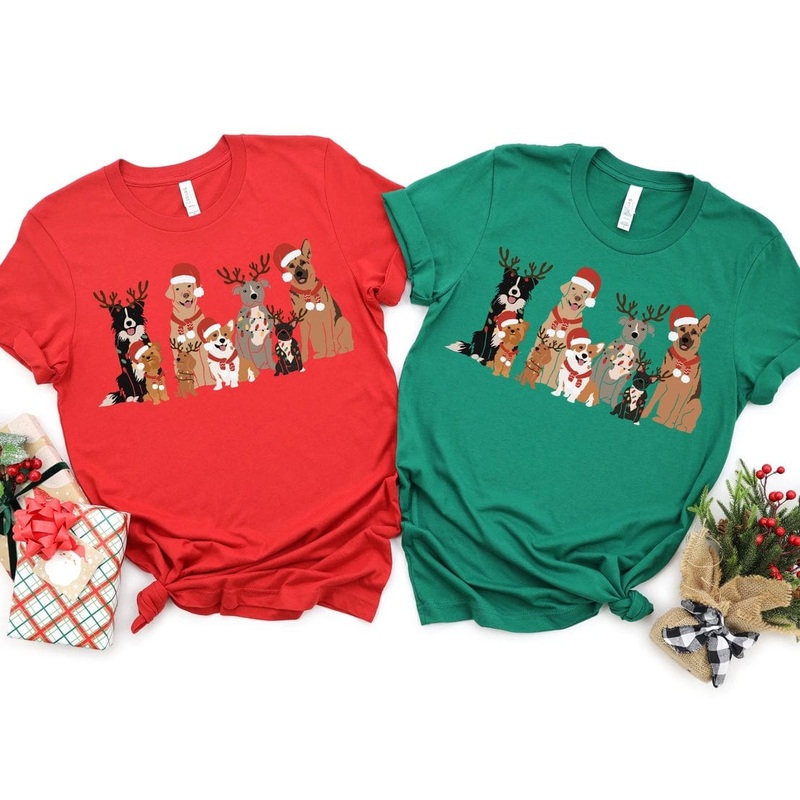 Christmas Pooches Holiday Dogs TShirt