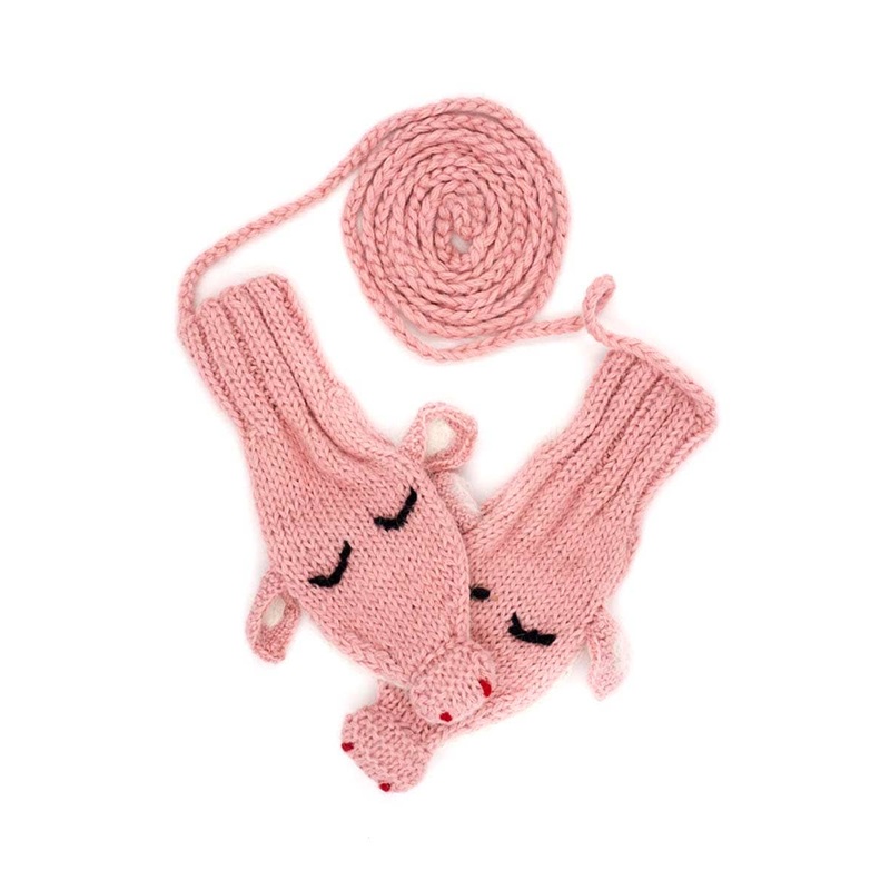 Piggy: Kids Hand Knit Alpaca Mittens