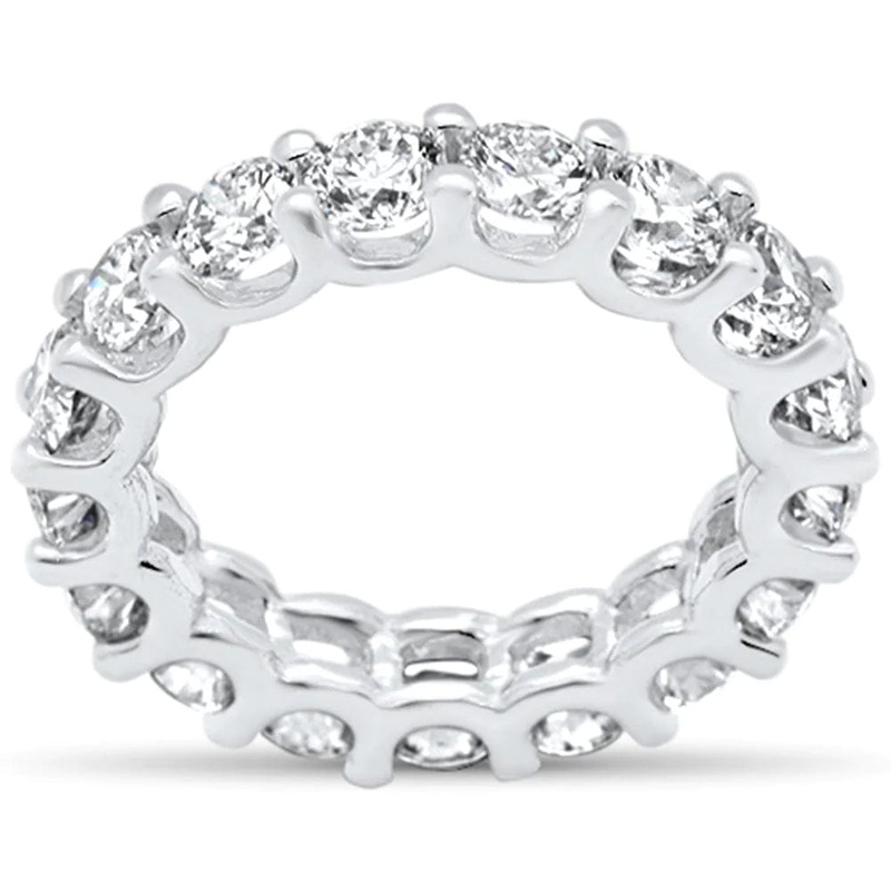 3.15ct G SI 14K White Gold Round Diamond Eternity Ring Size 6.5
