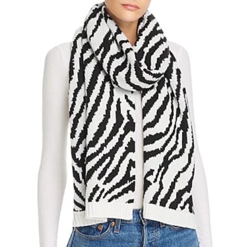 Aqua Zebra Knit Scarf NWT