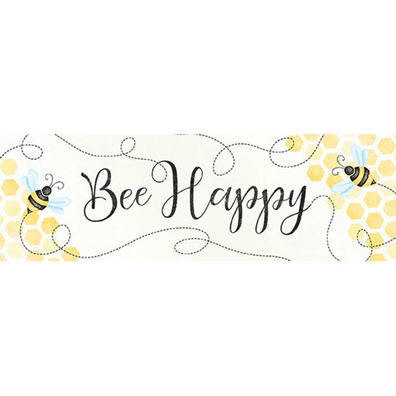 "Bee Happy" Message Bar Wood