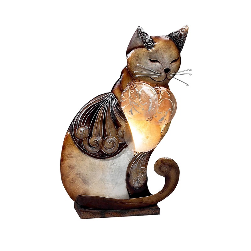 Capiz Cat Lamps-Sitting or Lying & Siamese*