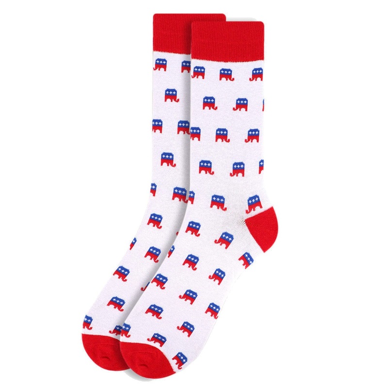 Patriotic Republican Socks Parquet Men's Fun Crew Socks *