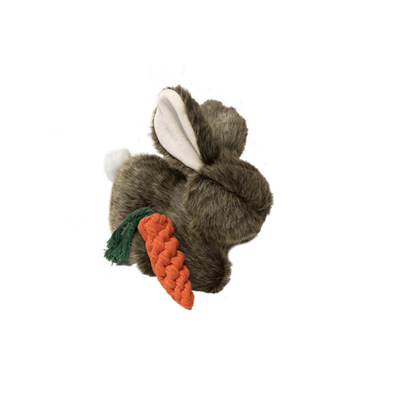 Bunny Rabbit Carrot Knot Plush Dog Toy *