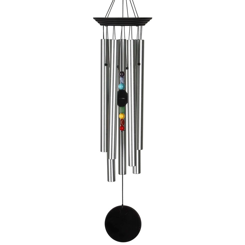 Chakra Chime - Seven Stones, Large, Black Woodstock Chimes