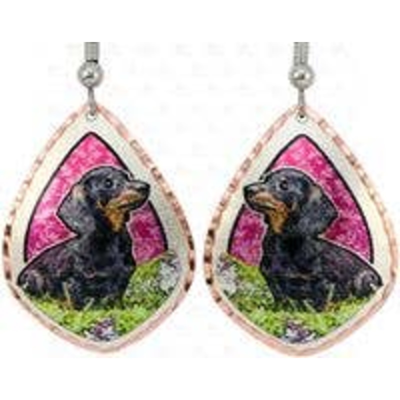 Doxie Lovers Earrings!  Handmade in the USA Copper Art Earrings Dachshunds