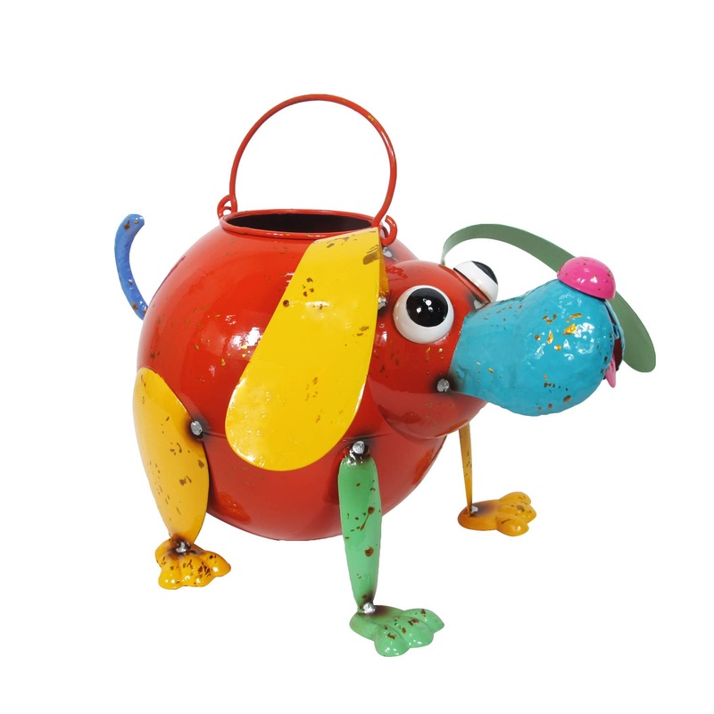 Metal Dog Watering Can-Continental Art Center - Colorful Enameled