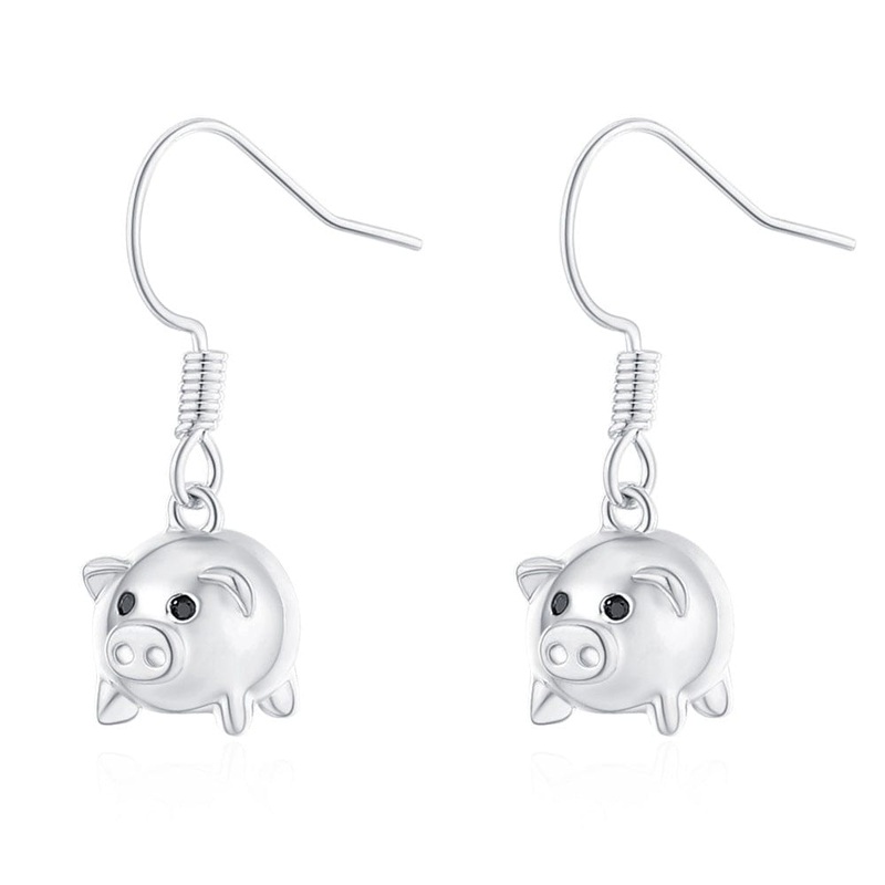 Piggy Drop Fashion Earrings-So Cute!  Gold Plated Brass