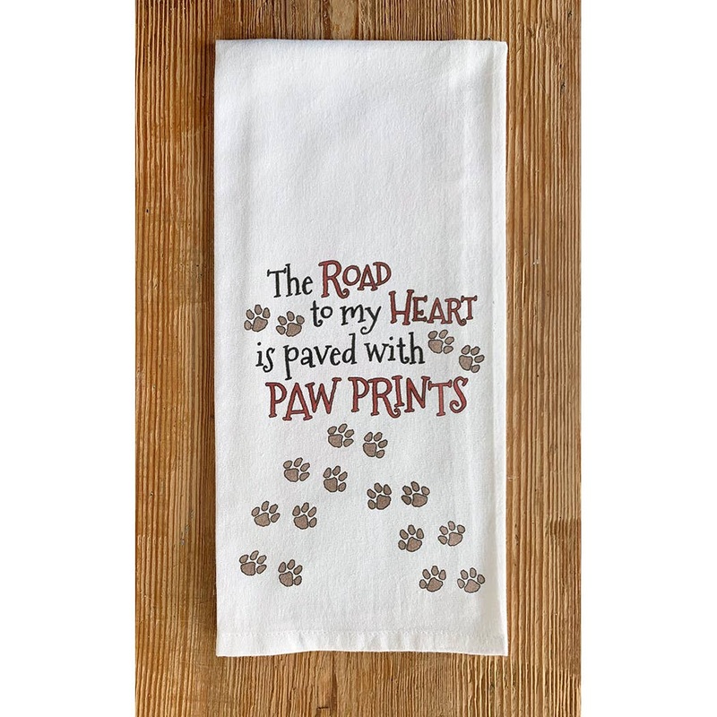 Road to My Heart is Paved with Paw Prints Kitchen Towel *