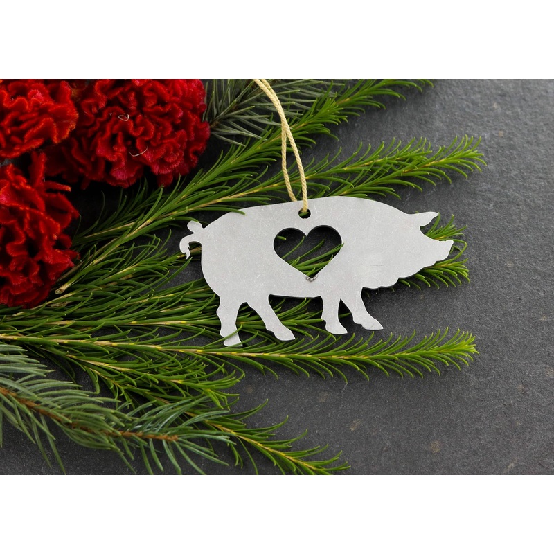 Pig Farm Animal Metal Holiday Gift Christmas Ornament *