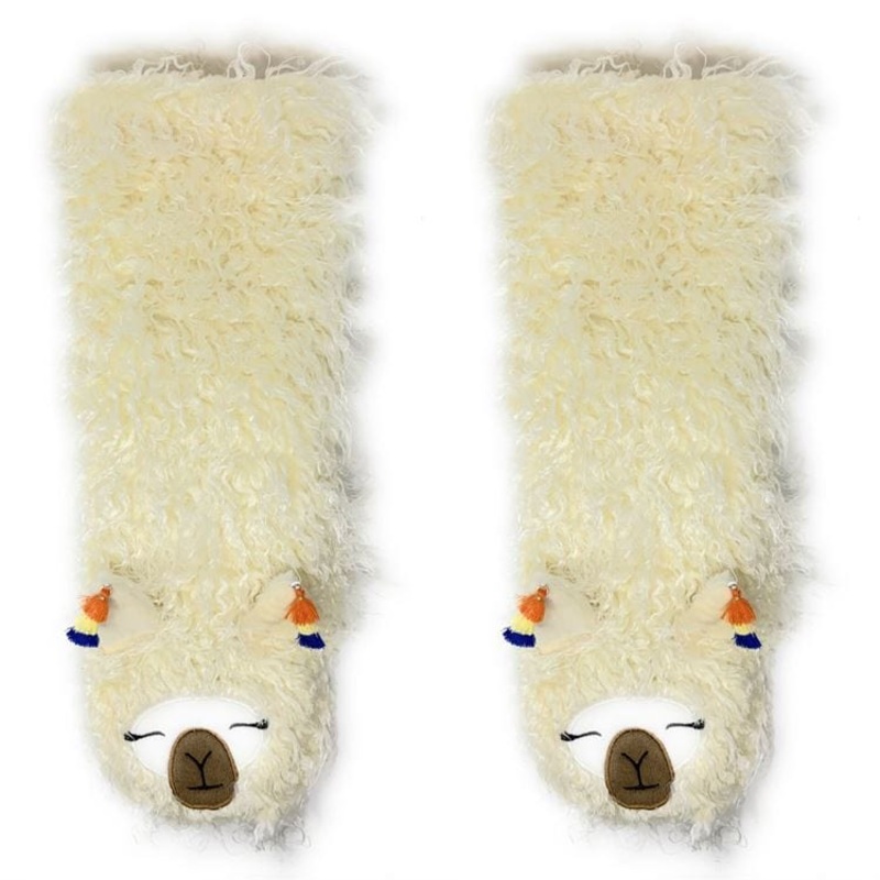 Plush Shaggy Llama Knee High Slipper Socks Beautiful, Cute, Luxurious! *