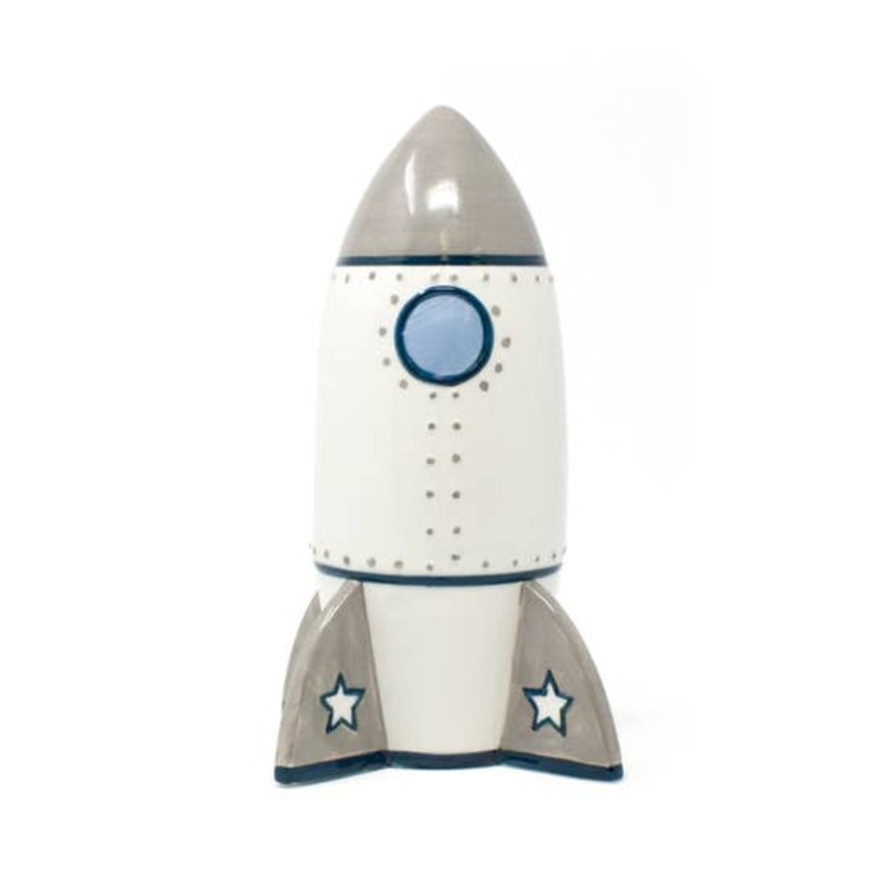 Rocket Ship-Cutest Piggy Banks for Kids Hand Painted*