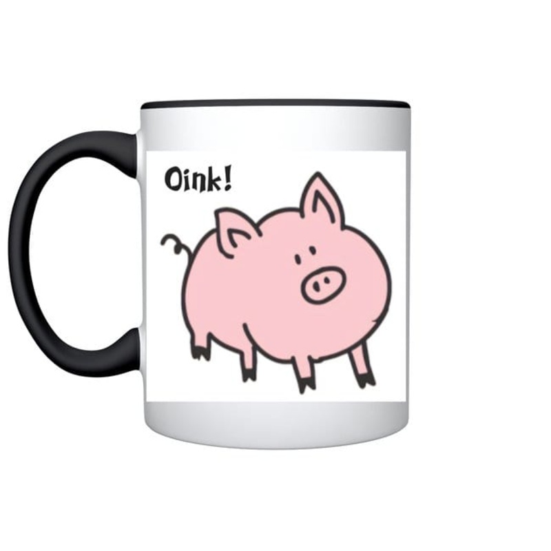 Rooterville Fat Pink Piggy Oink! Mug 11oz Color Inside + Handle*
