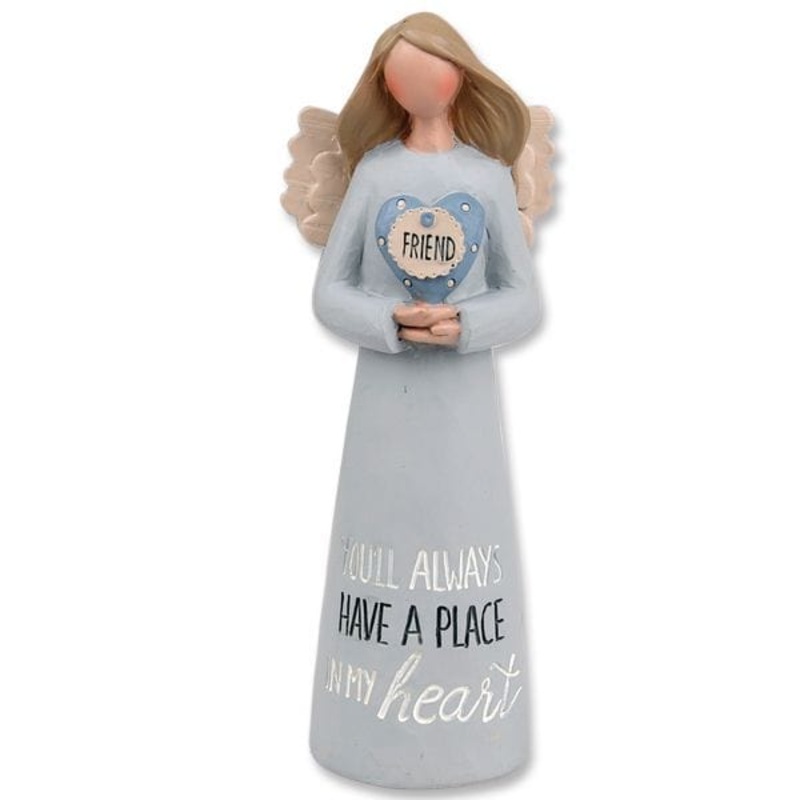 Resin Angel Figurine with Friend Sign "You'll Always Have a Place in my Heart"