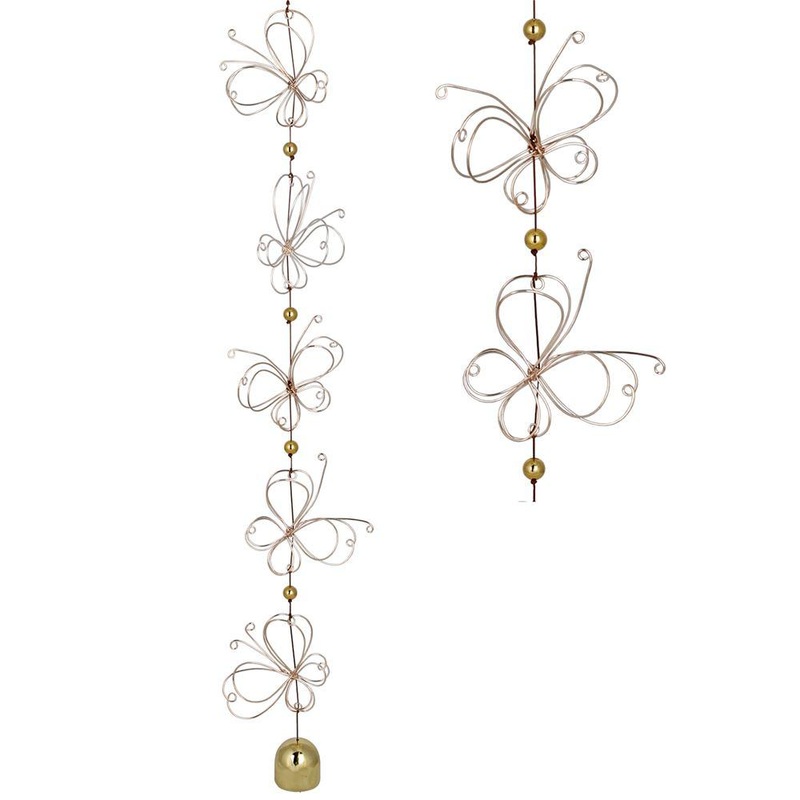 Butterfly & Lotus Quintet Garden Cascade by Woodstock Chimes
