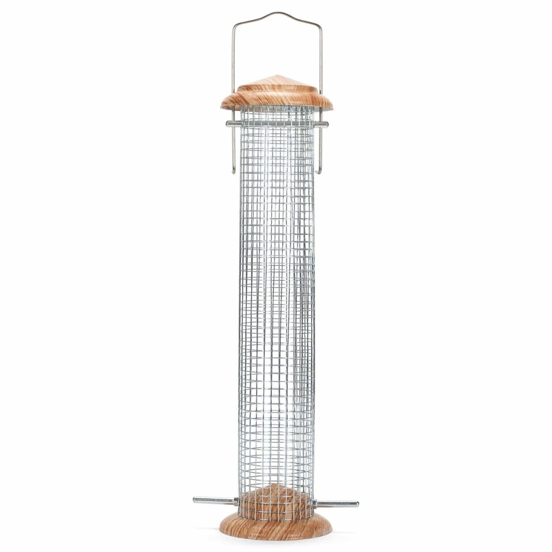 Natural Woodgrain Metal Bird Feeder 15"*