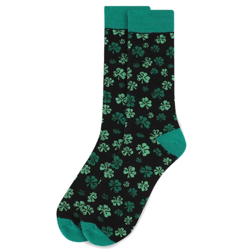 St Patrick's Day Four Leaf Clover Socks Men's & Women's Size Crew