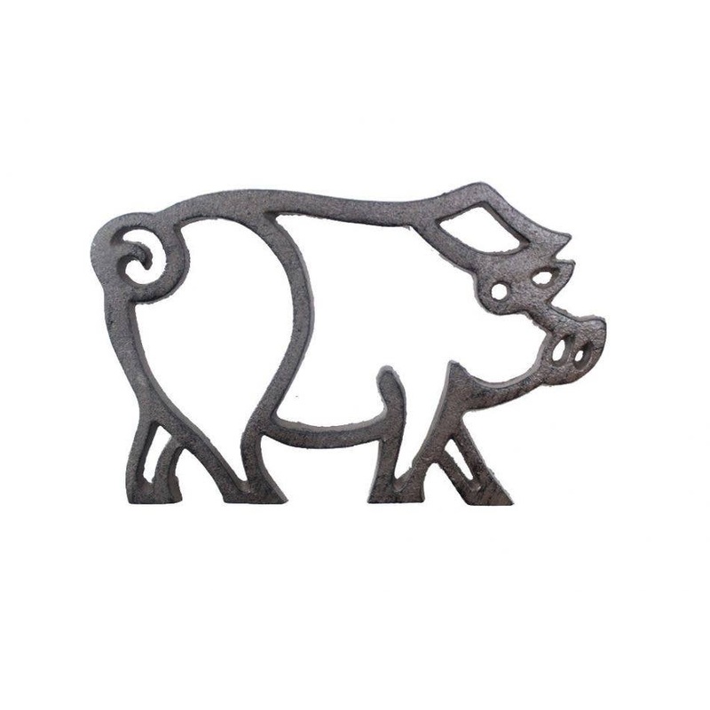 Pig Shaped Trivet 8" Cast Iron