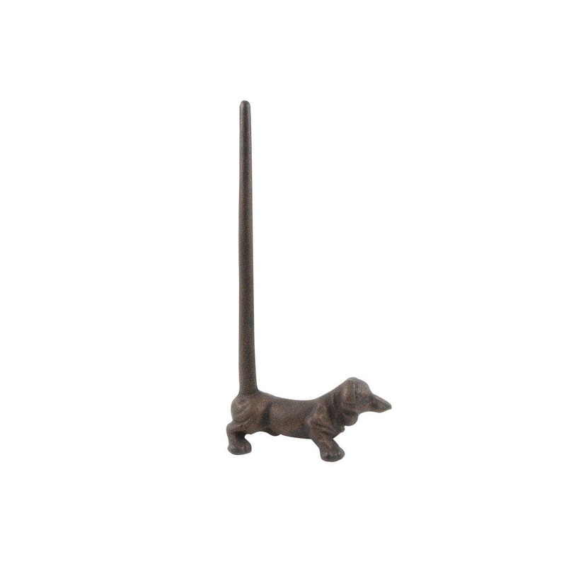 Weiner Dog Paper Towel Holder 12" Rustic Copper Cast Iron