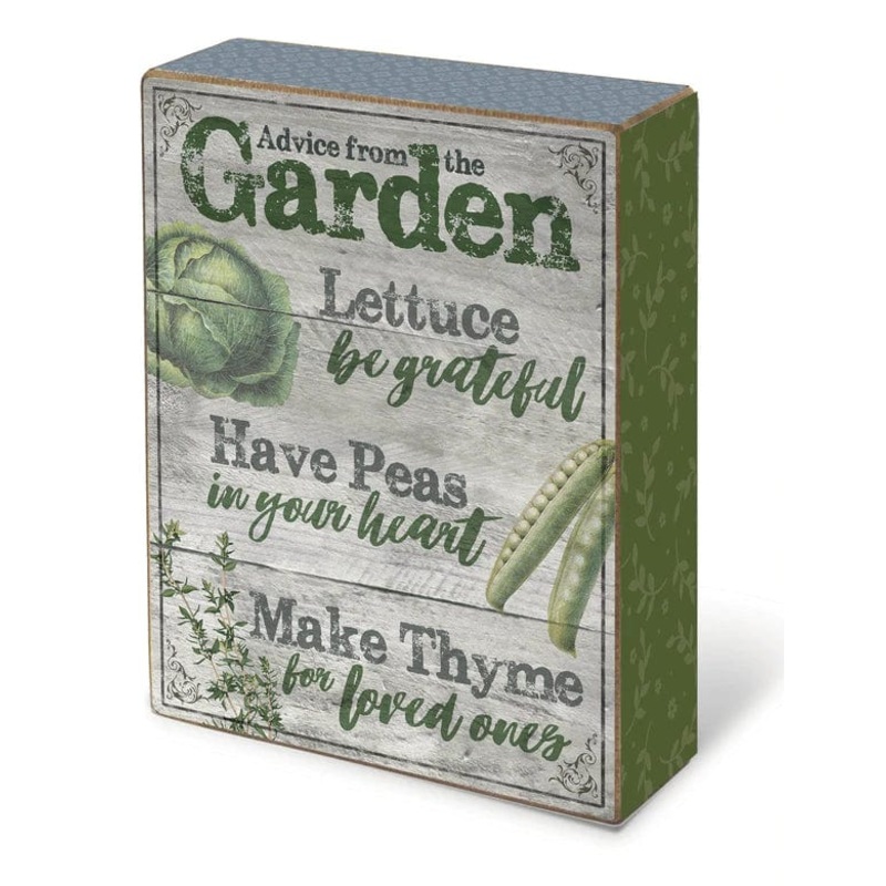 ADVICE FROM THE GARDEN Wooden Box Sign