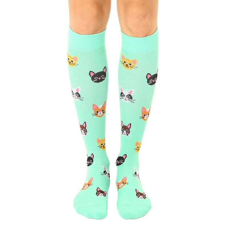 Cat Knee High Compression Socks! Feel Good & Look Cute Too! *